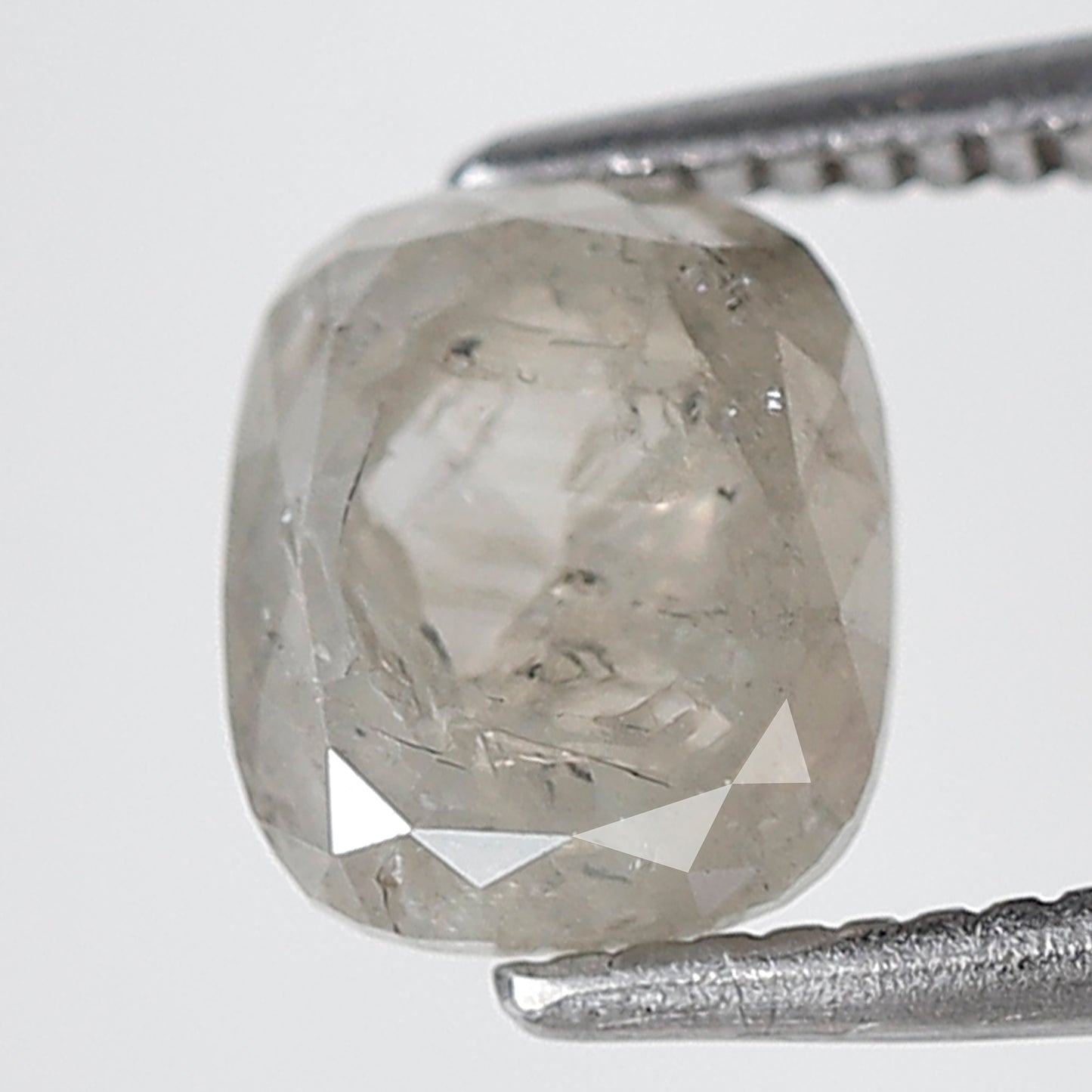 1.49 Ct Elongated Cushion Shape Salt and Pepper Diamond 6 MM Grey Color Natural Loose Diamond