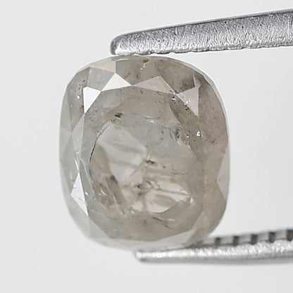1.49 Ct Elongated Cushion Shape Salt and Pepper Diamond 6 MM Grey Color Natural Loose Diamond