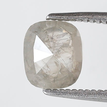 1.49 Ct Elongated Cushion Shape Salt and Pepper Diamond 6 MM Grey Color Natural Loose Diamond
