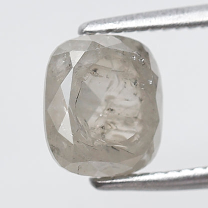 1.49 Ct Elongated Cushion Shape Salt and Pepper Diamond 6 MM Grey Color Natural Loose Diamond