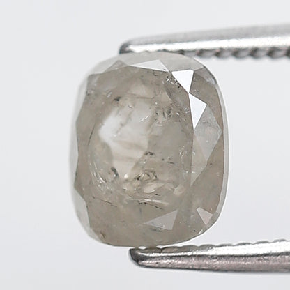 1.49 Ct Elongated Cushion Shape Salt and Pepper Diamond 6 MM Grey Color Natural Loose Diamond