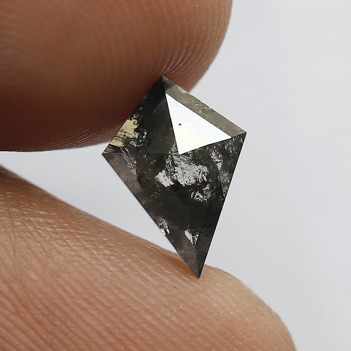 1.17 CT Translucent Kite Shape Loose Diamond, Natural Conflict Free Gray Black Ethical Diamond