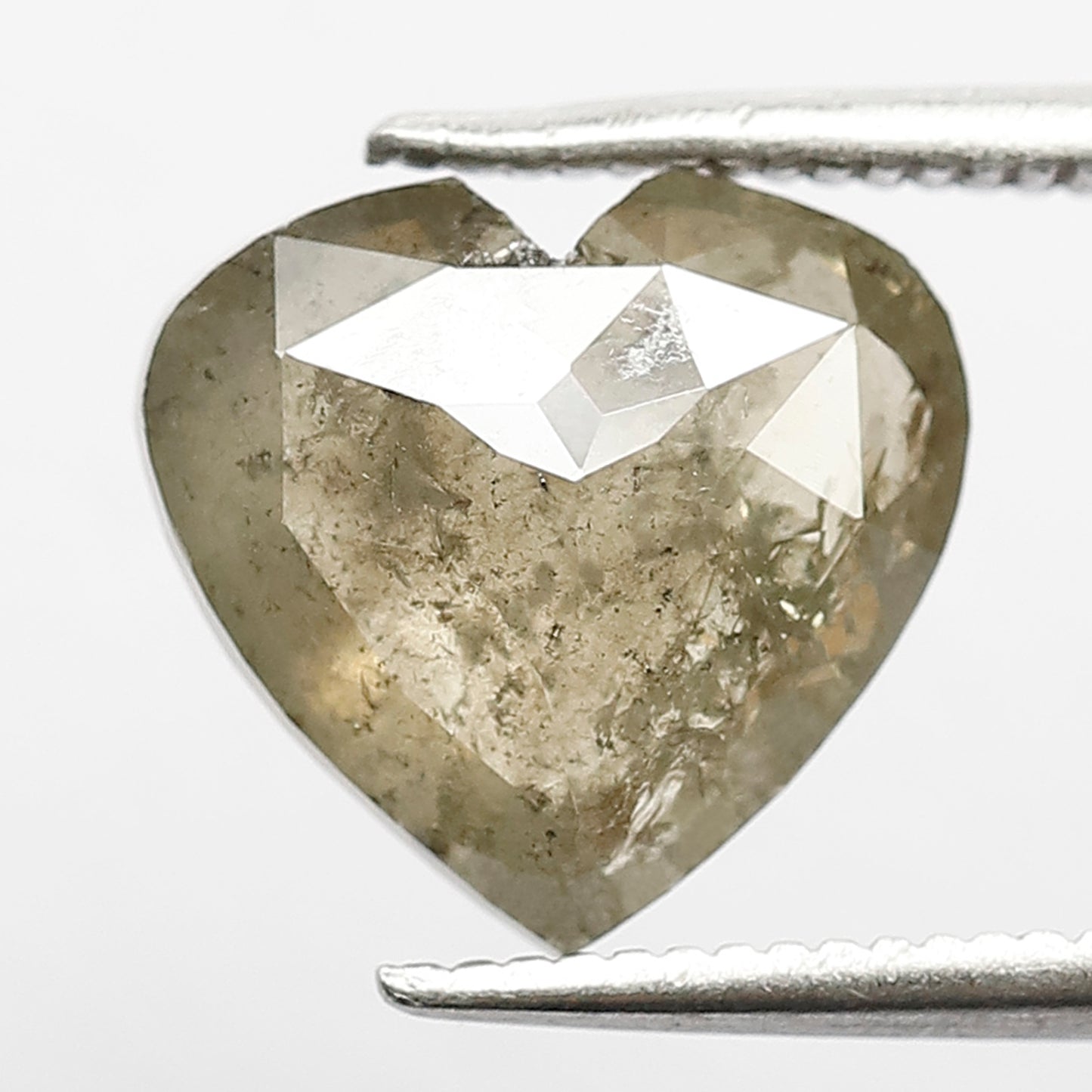 3.74 CT Heart Shape Rustic Diamond, Natural Greenish color Conflict Free Diamond
