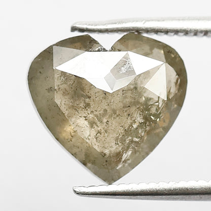 3.74 CT Heart Shape Rustic Diamond, Natural Greenish color Conflict Free Diamond