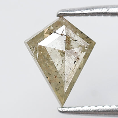 0.88 Ct Kite Shape Salt and Pepper Diamond 8 MM Translucent Yellow Color Natural Loose Diamond