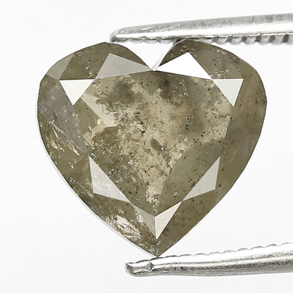 3.74 CT Heart Shape Rustic Diamond, Natural Greenish color Conflict Free Diamond