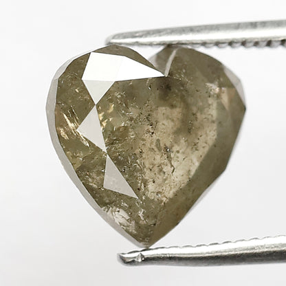 3.74 CT Heart Shape Rustic Diamond, Natural Greenish color Conflict Free Diamond