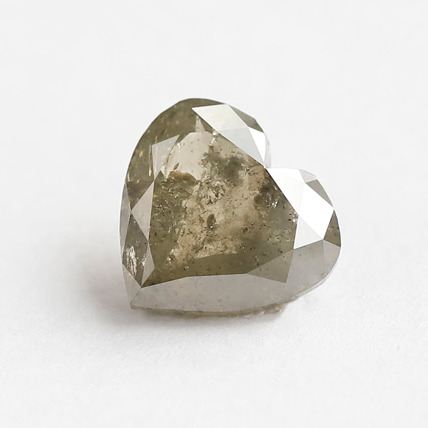 3.74 CT Heart Shape Rustic Diamond, Natural Greenish color Conflict Free Diamond