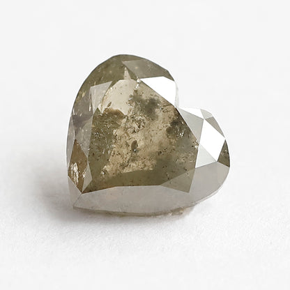 3.74 CT Heart Shape Rustic Diamond, Natural Greenish color Conflict Free Diamond