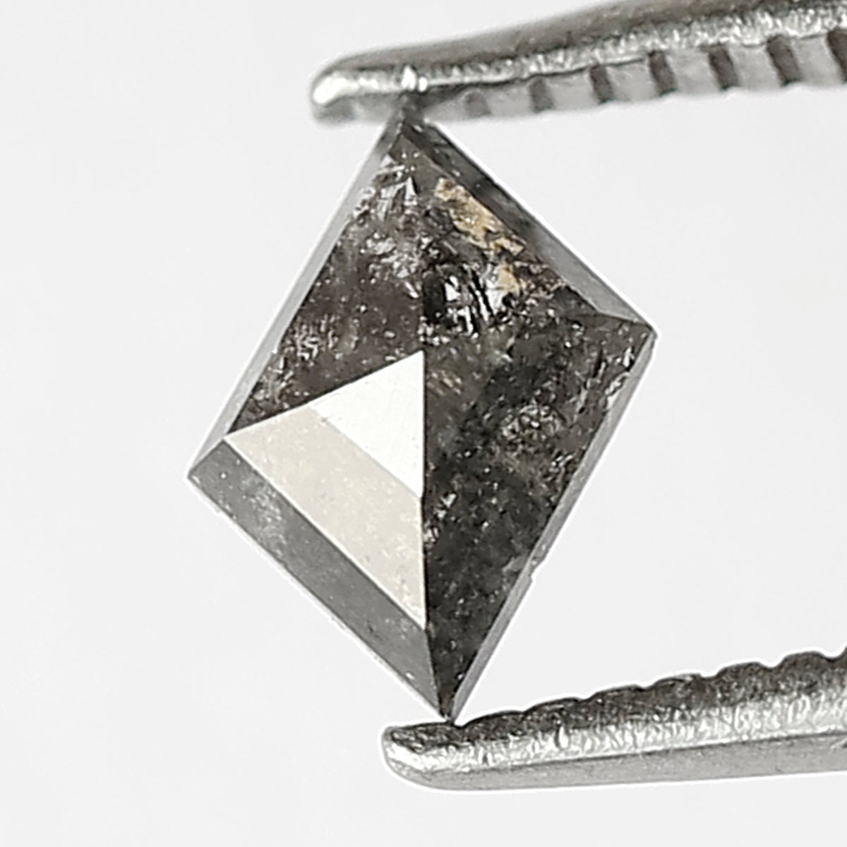0.48 CT Unique Modified Shape Loose Natural Grey Black Color Diamond 3.6 MM Salt and Pepper Diamond Wedding Ring