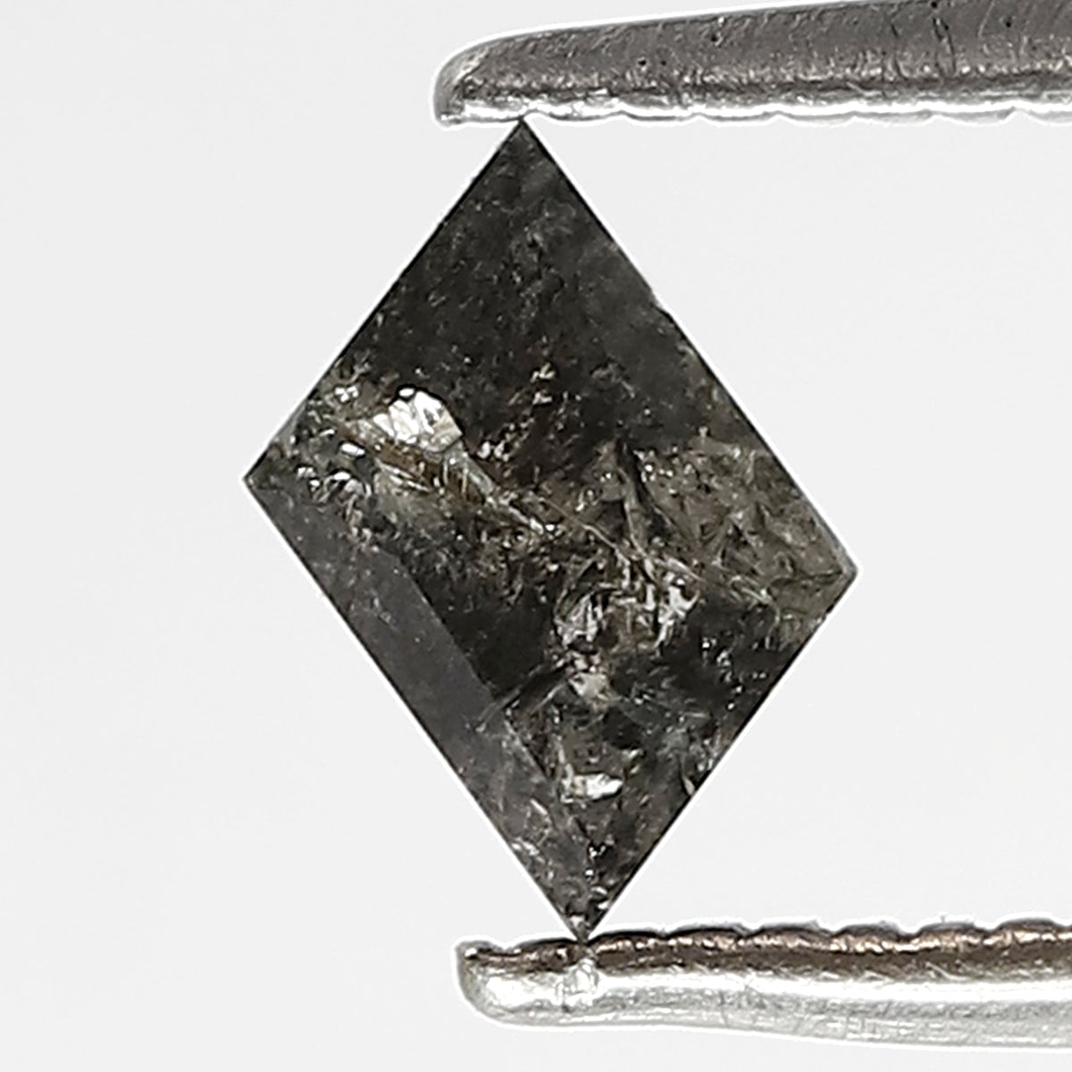 0.48 CT Unique Modified Shape Loose Natural Grey Black Color Diamond 3.6 MM Salt and Pepper Diamond Wedding Ring