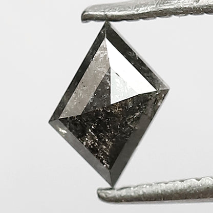 0.48 CT Unique Modified Shape Loose Natural Grey Black Color Diamond 3.6 MM Salt and Pepper Diamond Wedding Ring