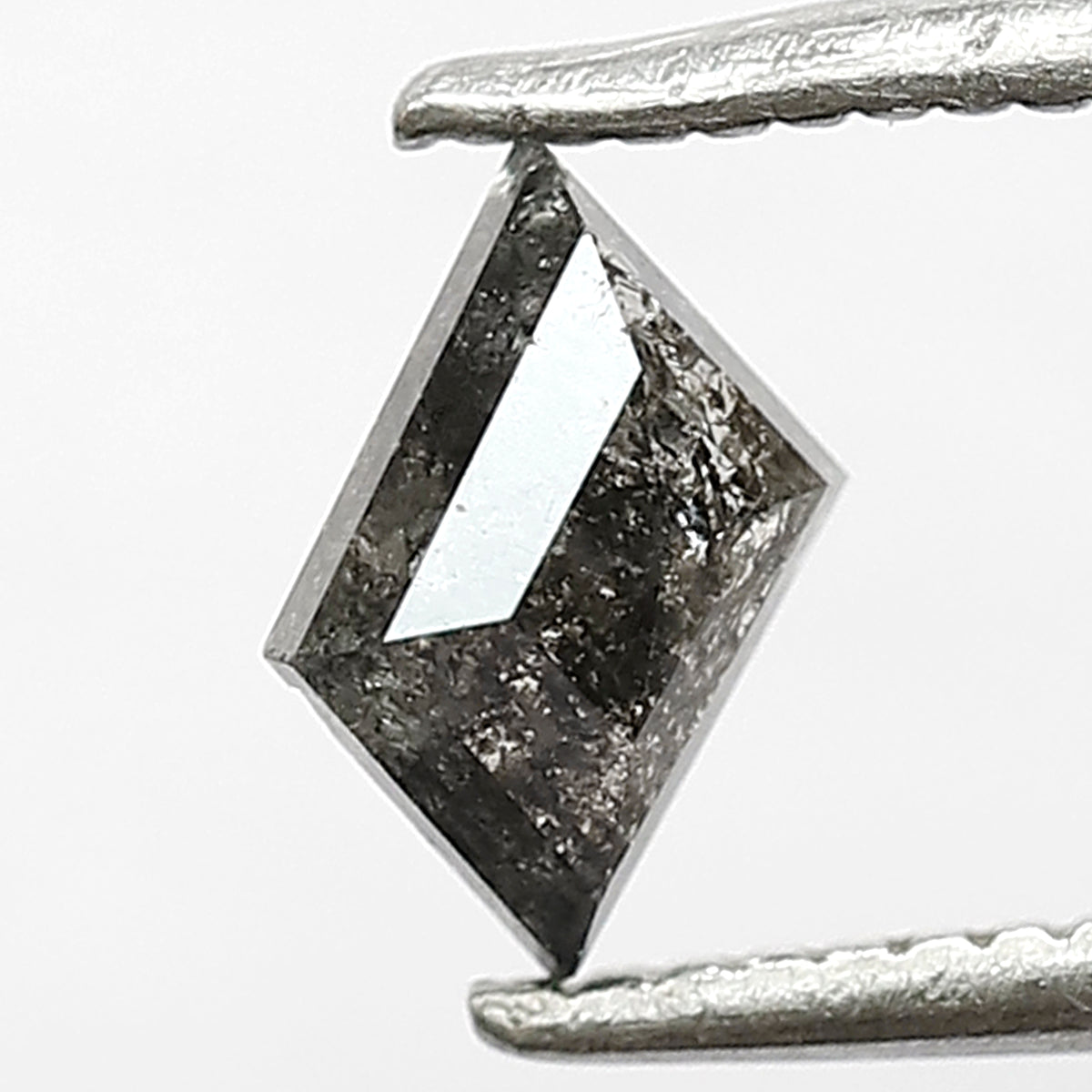 0.48 CT Unique Modified Shape Loose Natural Grey Black Color Diamond 3.6 MM Salt and Pepper Diamond Wedding Ring