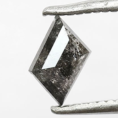 0.48 CT Unique Modified Shape Loose Natural Grey Black Color Diamond 3.6 MM Salt and Pepper Diamond Wedding Ring