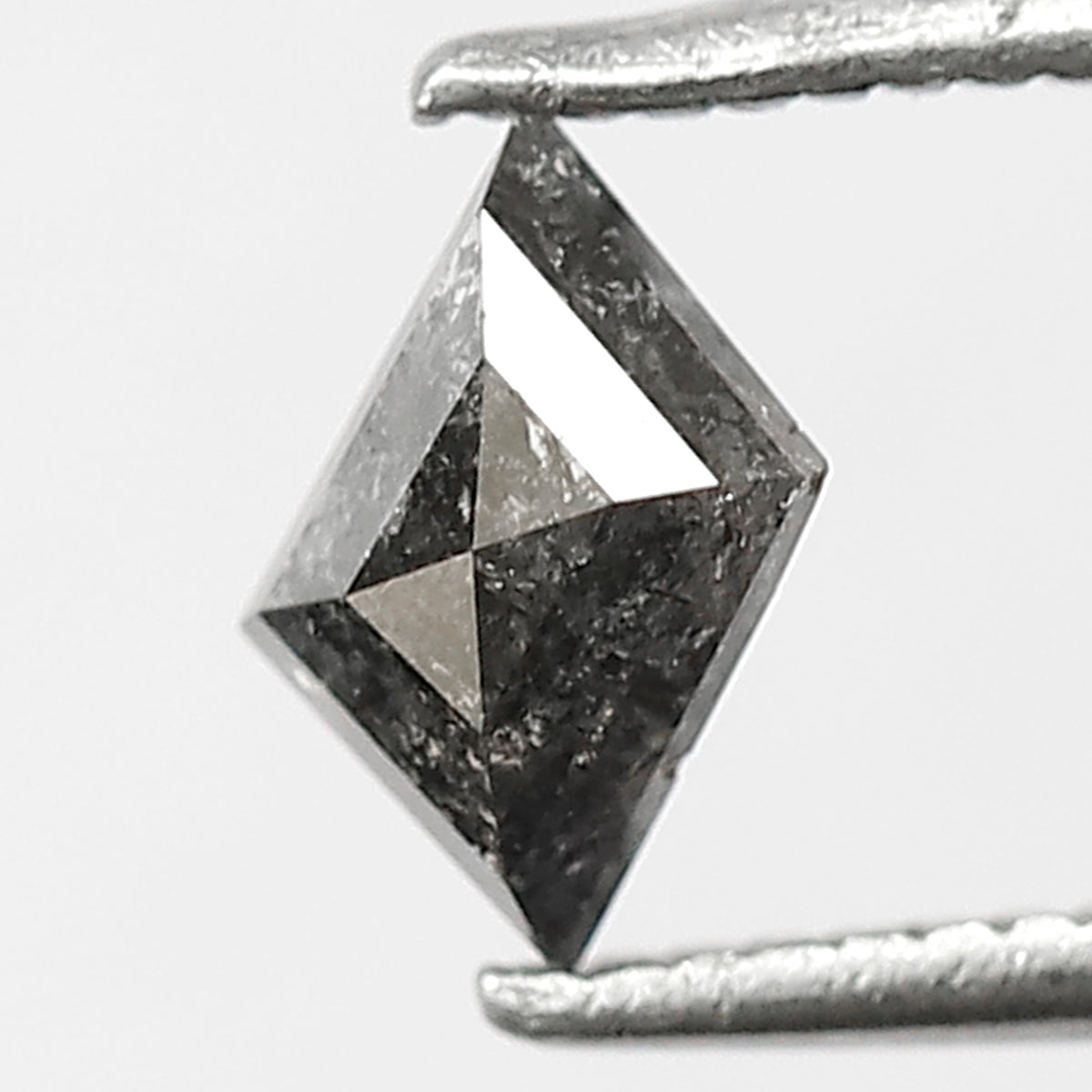 0.48 CT Unique Modified Shape Loose Natural Grey Black Color Diamond 3.6 MM Salt and Pepper Diamond Wedding Ring