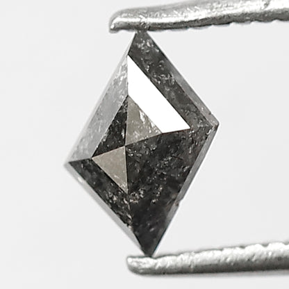 0.48 CT Unique Modified Shape Loose Natural Grey Black Color Diamond 3.6 MM Salt and Pepper Diamond Wedding Ring
