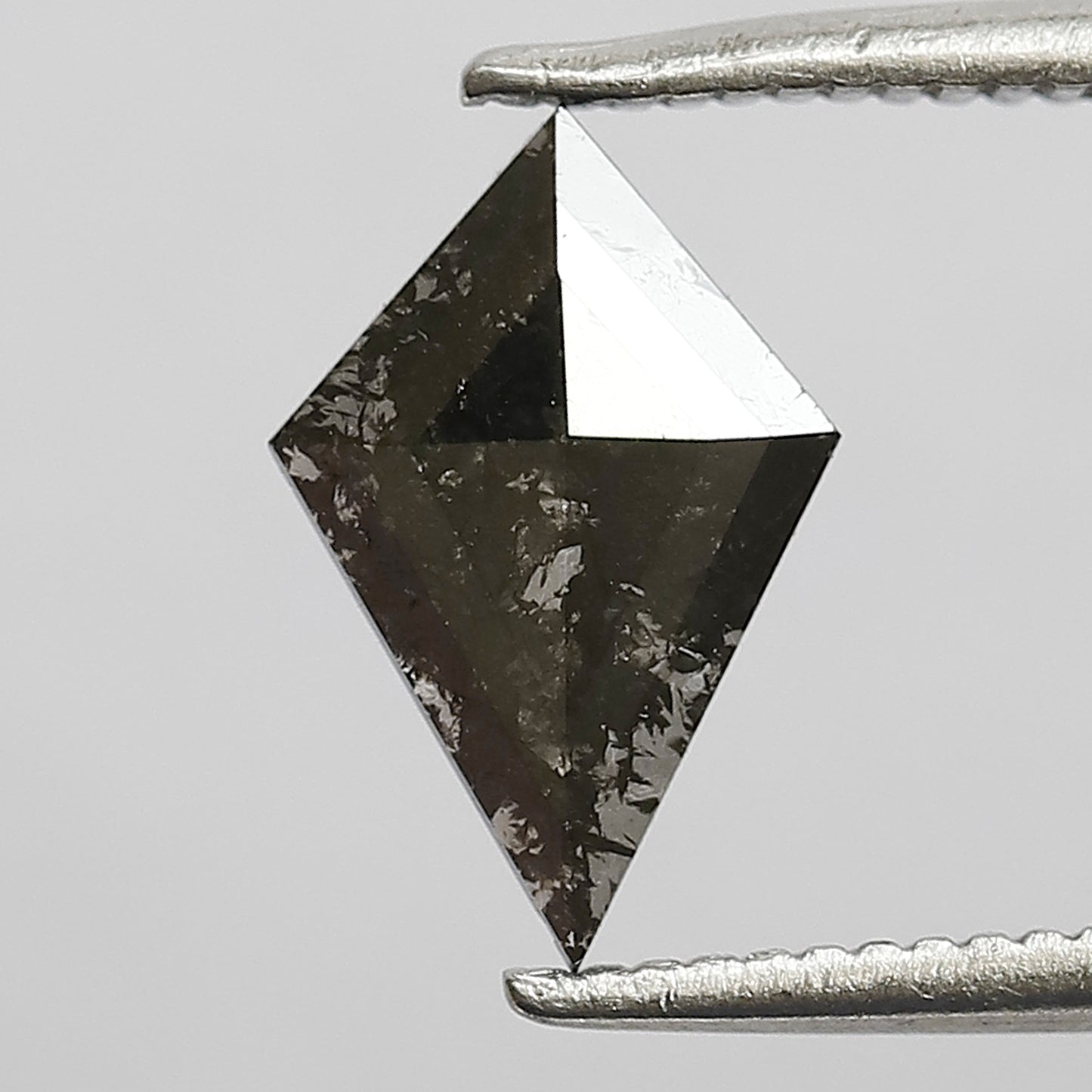 0.51 CT Kite Shape Salt and Pepper Diamond, Natural 10.00 mm Gray Black Loose Conflict Free Diamond