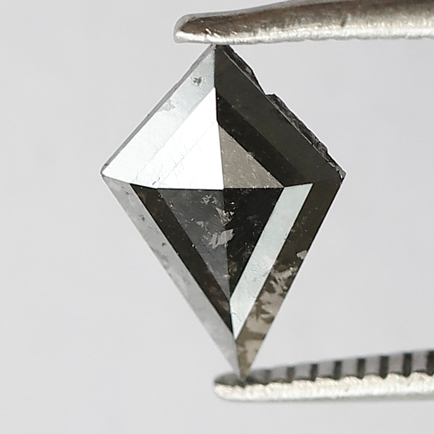 0.51 CT Kite Shape Salt and Pepper Diamond, Natural 10.00 mm Gray Black Loose Conflict Free Diamond