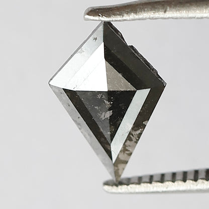 0.51 CT Kite Shape Salt and Pepper Diamond, Natural 10.00 mm Gray Black Loose Conflict Free Diamond