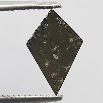 0.51 CT Kite Shape Salt and Pepper Diamond, Natural 10.00 mm Gray Black Loose Conflict Free Diamond