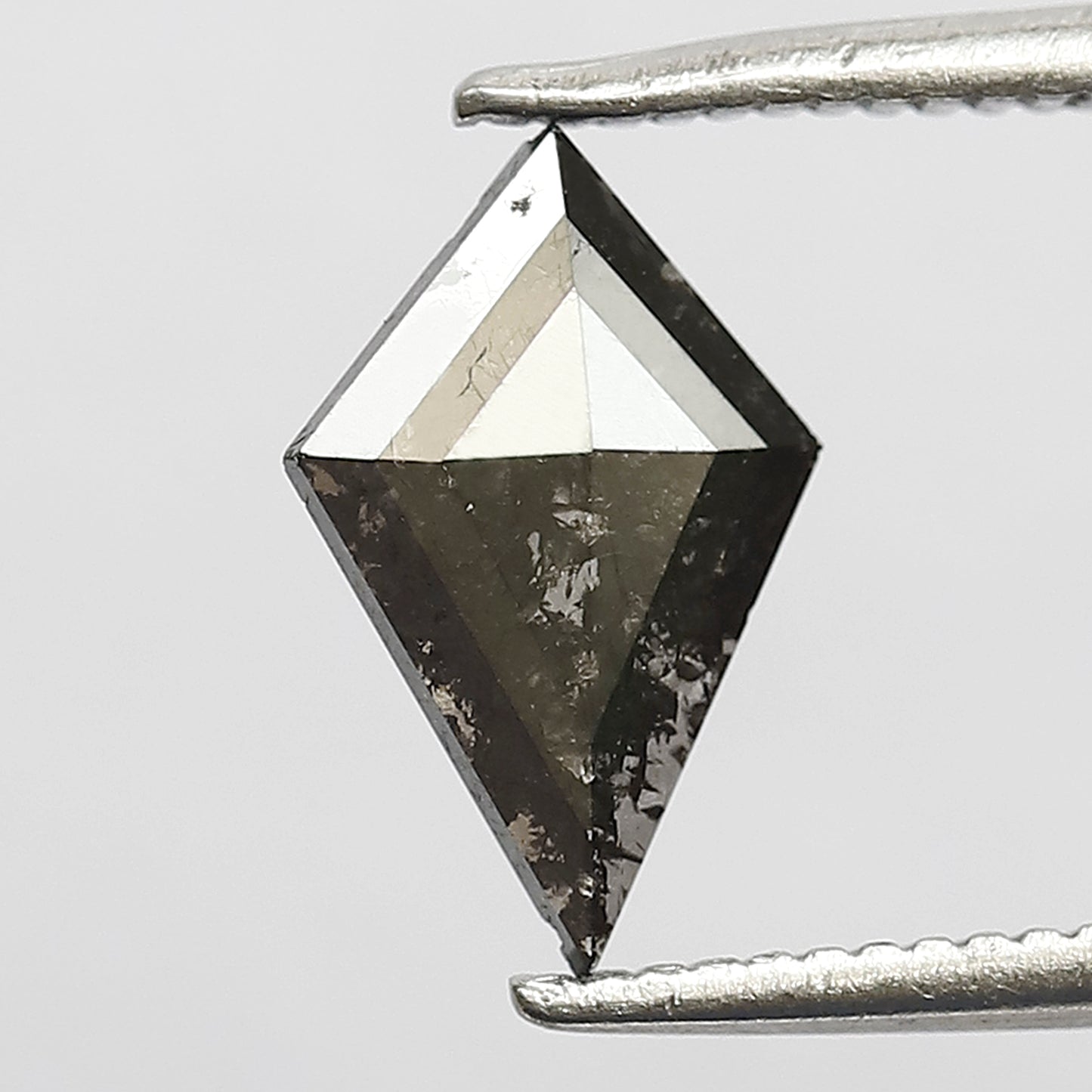 0.51 CT Kite Shape Salt and Pepper Diamond, Natural 10.00 mm Gray Black Loose Conflict Free Diamond