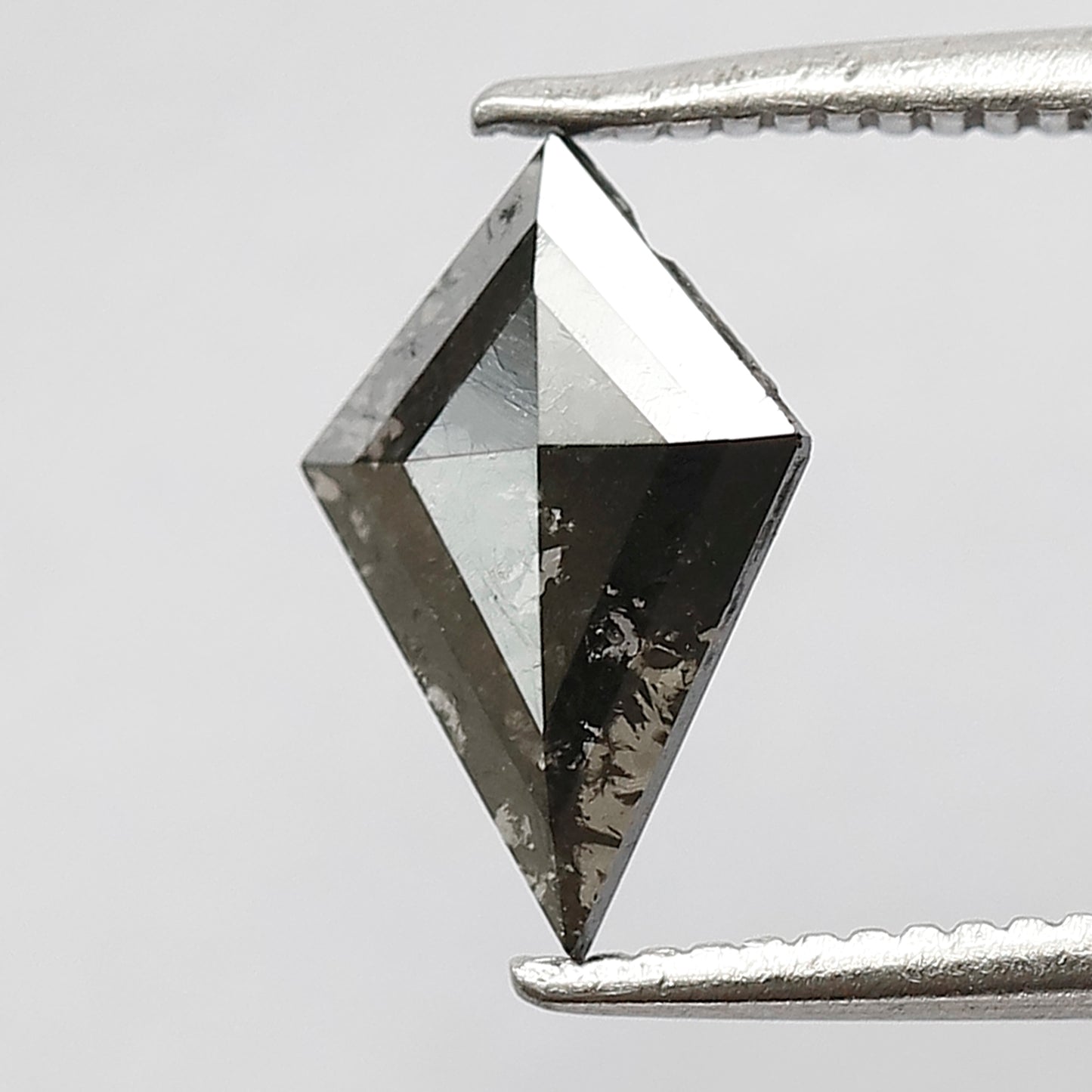 0.51 CT Kite Shape Salt and Pepper Diamond, Natural 10.00 mm Gray Black Loose Conflict Free Diamond