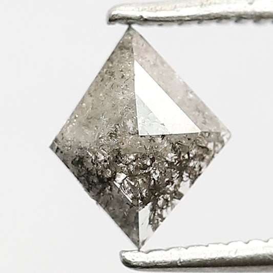 0.41 CT Loose Natural Grey Black Color Diamond Kite shape Diamond Earth Mined 5.9 MM Salt and Pepper Diamond Wedding Ring