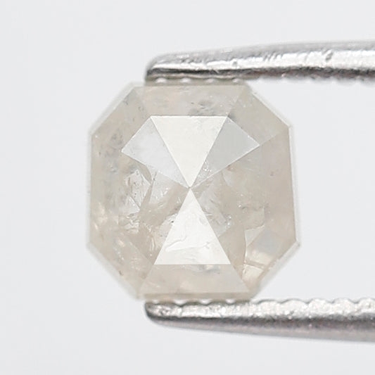 1.09 Ct Asscher Shape Salt and Pepper Diamond 5 mm Misty White Color Natural Loose Diamond