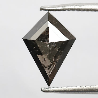 Natural Kite Shape Gray Black Diamond 1.41 CT, Earth Mined Salt and Pepper Loose Diamond for Custom Anniversary Ring