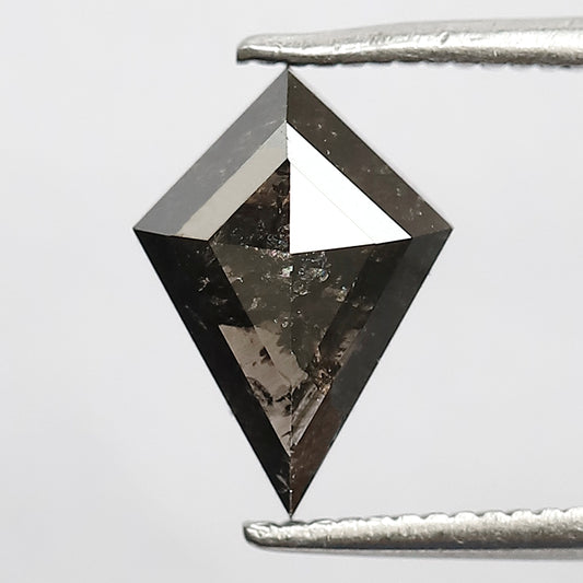 Natural Kite Shape Gray Black Diamond 1.41 CT, Earth Mined Salt and Pepper Loose Diamond for Custom Anniversary Ring