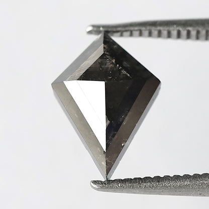 Natural Kite Shape Gray Black Diamond 1.41 CT, Earth Mined Salt and Pepper Loose Diamond for Custom Anniversary Ring