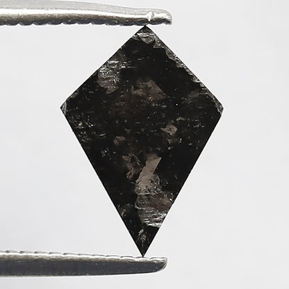 Natural Kite Shape Gray Black Diamond 1.41 CT, Earth Mined Salt and Pepper Loose Diamond for Custom Anniversary Ring
