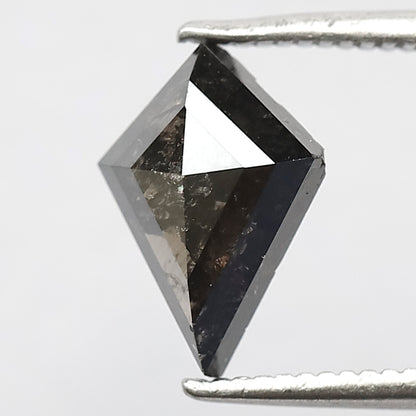 Natural Kite Shape Gray Black Diamond 1.41 CT, Earth Mined Salt and Pepper Loose Diamond for Custom Anniversary Ring
