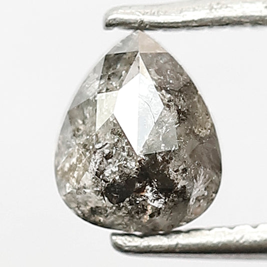 0.71 CT Natural Grey Black Color Diamond Loose Natural Pear Shape 5.7 MM Salt and Pepper Diamond Custom Made Jewelry