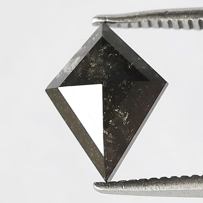 1.09 CT Conflict Free Kite Shape Diamond, Natural Gray Black Salt and Pepper Loose Diamond for Engagement Ring