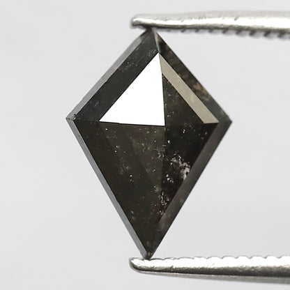 1.09 CT Conflict Free Kite Shape Diamond, Natural Gray Black Salt and Pepper Loose Diamond for Engagement Ring