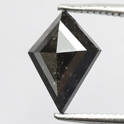 1.09 CT Conflict Free Kite Shape Diamond, Natural Gray Black Salt and Pepper Loose Diamond for Engagement Ring