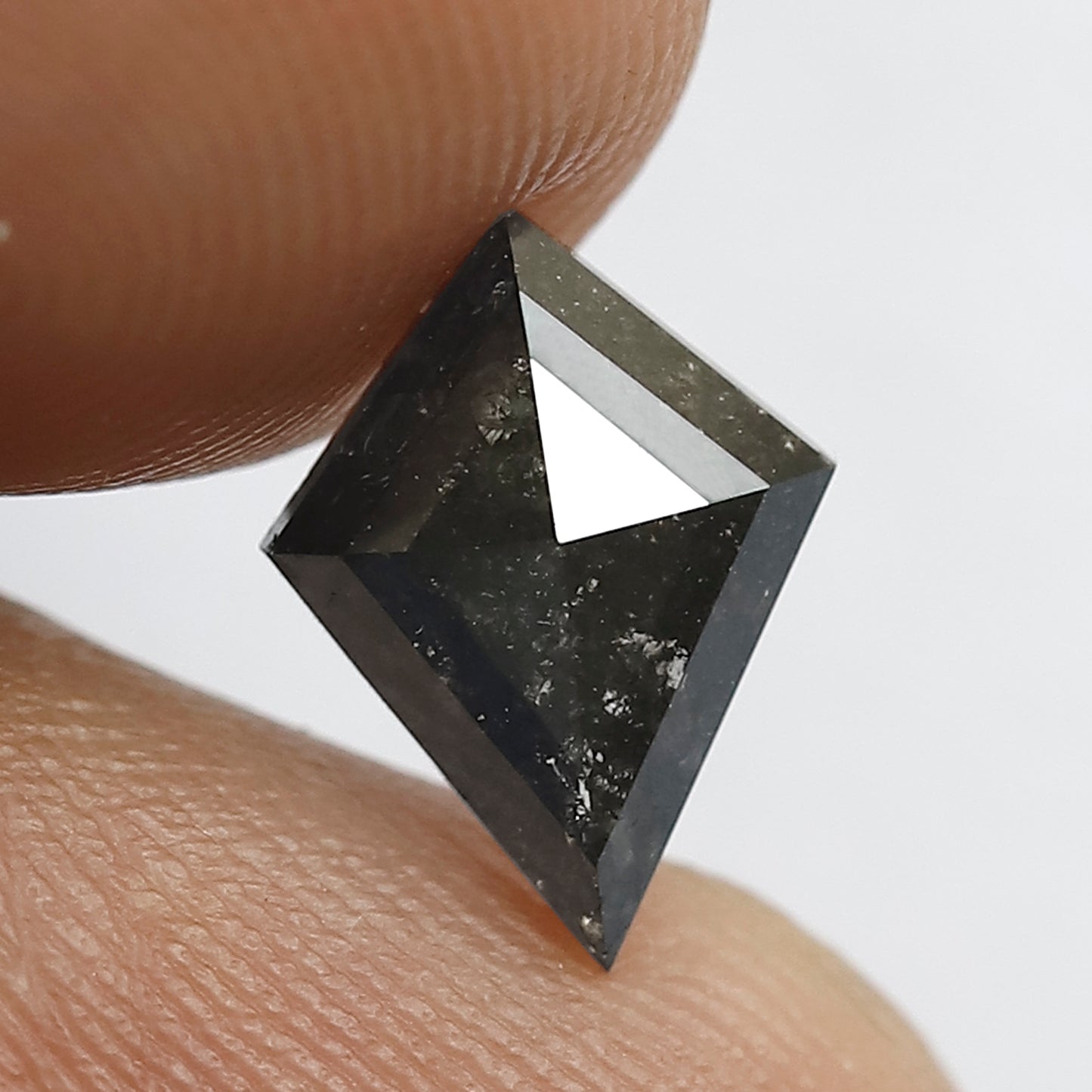 1.09 CT Conflict Free Kite Shape Diamond, Natural Gray Black Salt and Pepper Loose Diamond for Engagement Ring