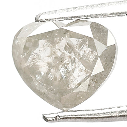 1.65 CT, 6.6 MM Natural Gray Black Heart Shape Salt and Pepper Loose Diamond