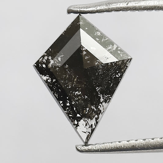 Natural Earth Mined Kite Shape Salt and Pepper Diamond 0.84 CT, Gray Black Loose Diamond for Jewelry Making