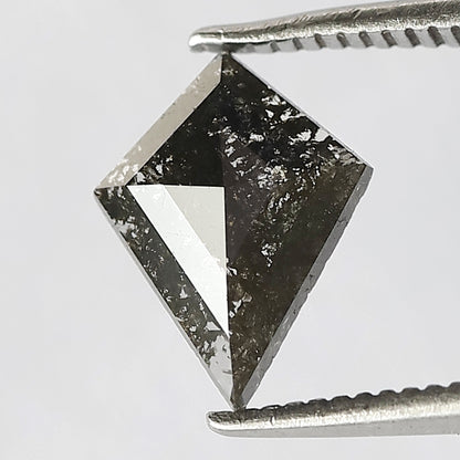 Natural Earth Mined Kite Shape Salt and Pepper Diamond 0.84 CT, Gray Black Loose Diamond for Jewelry Making