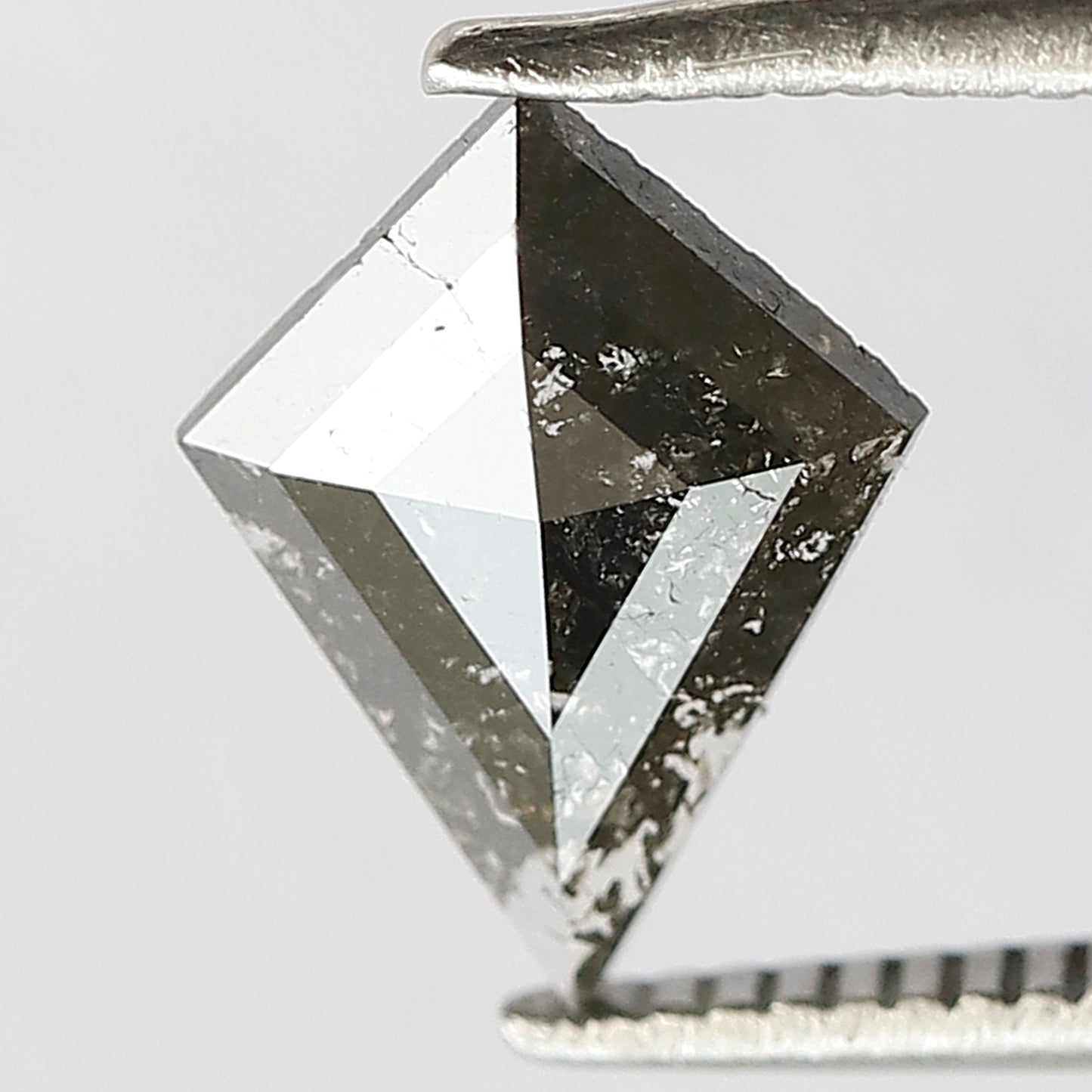Natural Earth Mined Kite Shape Salt and Pepper Diamond 0.84 CT, Gray Black Loose Diamond for Jewelry Making