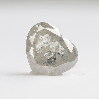 1.65 CT, 6.6 MM Natural Gray Black Heart Shape Salt and Pepper Loose Diamond