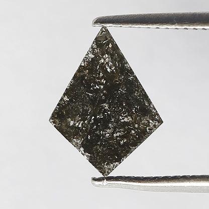 Natural Earth Mined Kite Shape Salt and Pepper Diamond 0.84 CT, Gray Black Loose Diamond for Jewelry Making