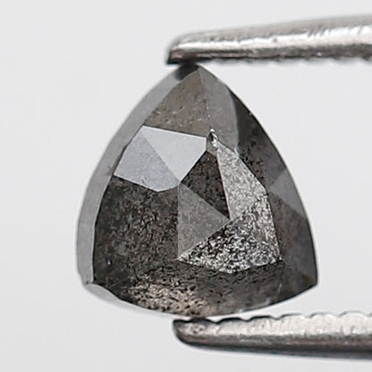 5 mm 0.74 Ct Triangle Shape Salt and Pepper Diamond Grey Black Color Natural Loose Diamond