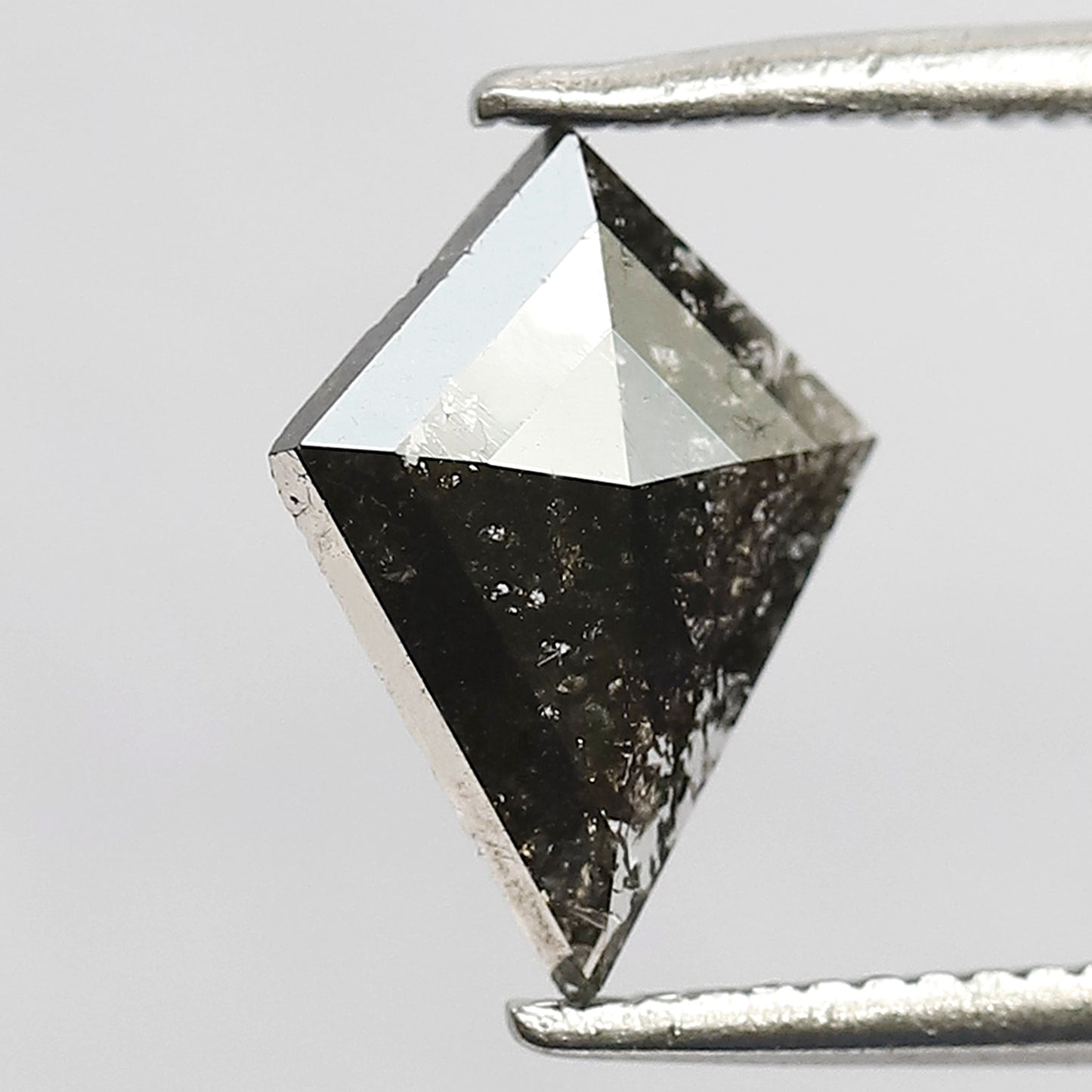 Natural Earth Mined Kite Shape Salt and Pepper Diamond 0.84 CT, Gray Black Loose Diamond for Jewelry Making