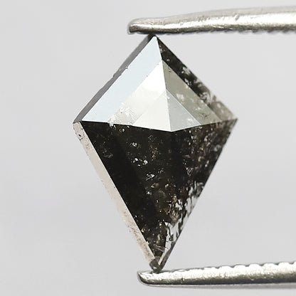 Natural Earth Mined Kite Shape Salt and Pepper Diamond 0.84 CT, Gray Black Loose Diamond for Jewelry Making