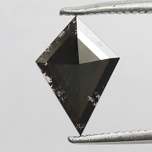 0.80 CT Gray Black Kite Shape Earth Mined Diamond, Natural Salt and Pepper Loose Diamond for Bridal Ring