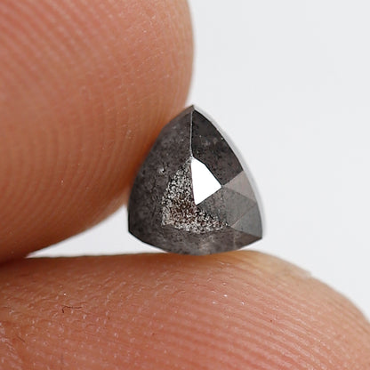 5 mm 0.74 Ct Triangle Shape Salt and Pepper Diamond Grey Black Color Natural Loose Diamond