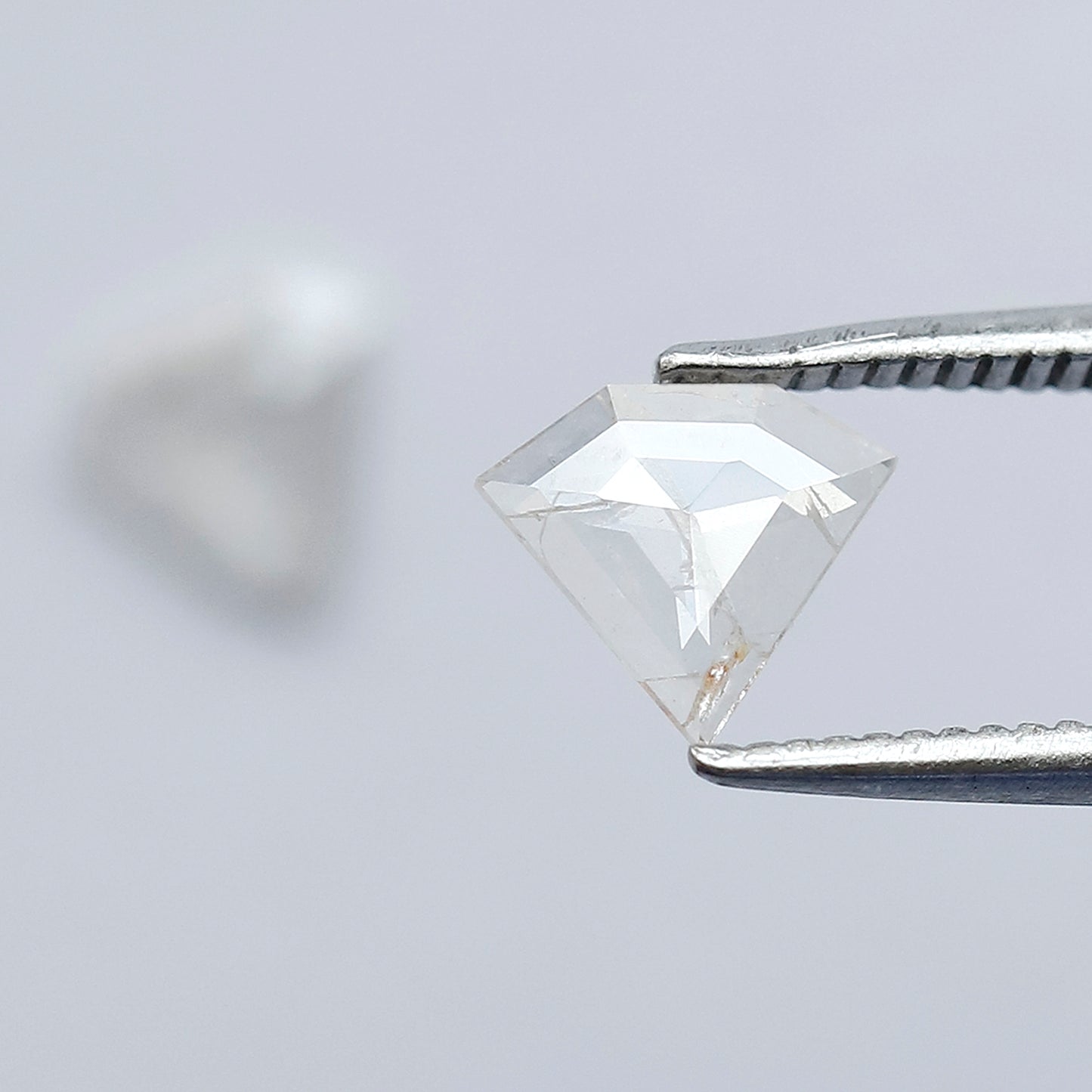 Translucent Geometric Loose Diamond Pair 0.62 CT, Natural White Salt & Pepper Diamonds 6.00 x 6.50 mm
